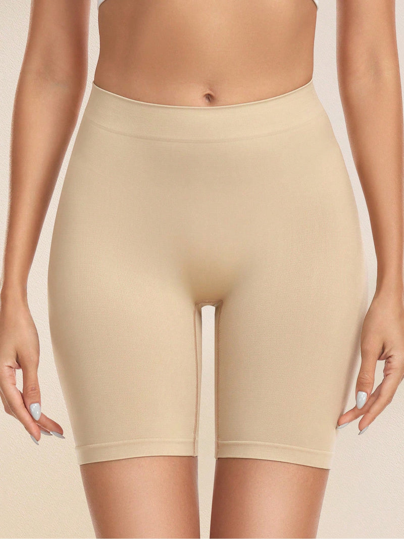 2 paquetes pantalones cortos de ciclista anchos de cintura solida sxy, para mujer debajo del vestido, bragas de ciclista lisas sin costuras y sin roces para mujeres