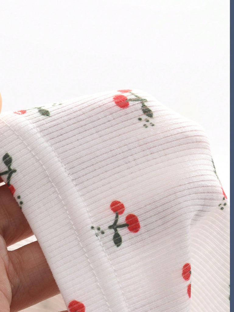 DAZY Camiseta de tirantes de mujer ajustada y estampada con cerezas para verano