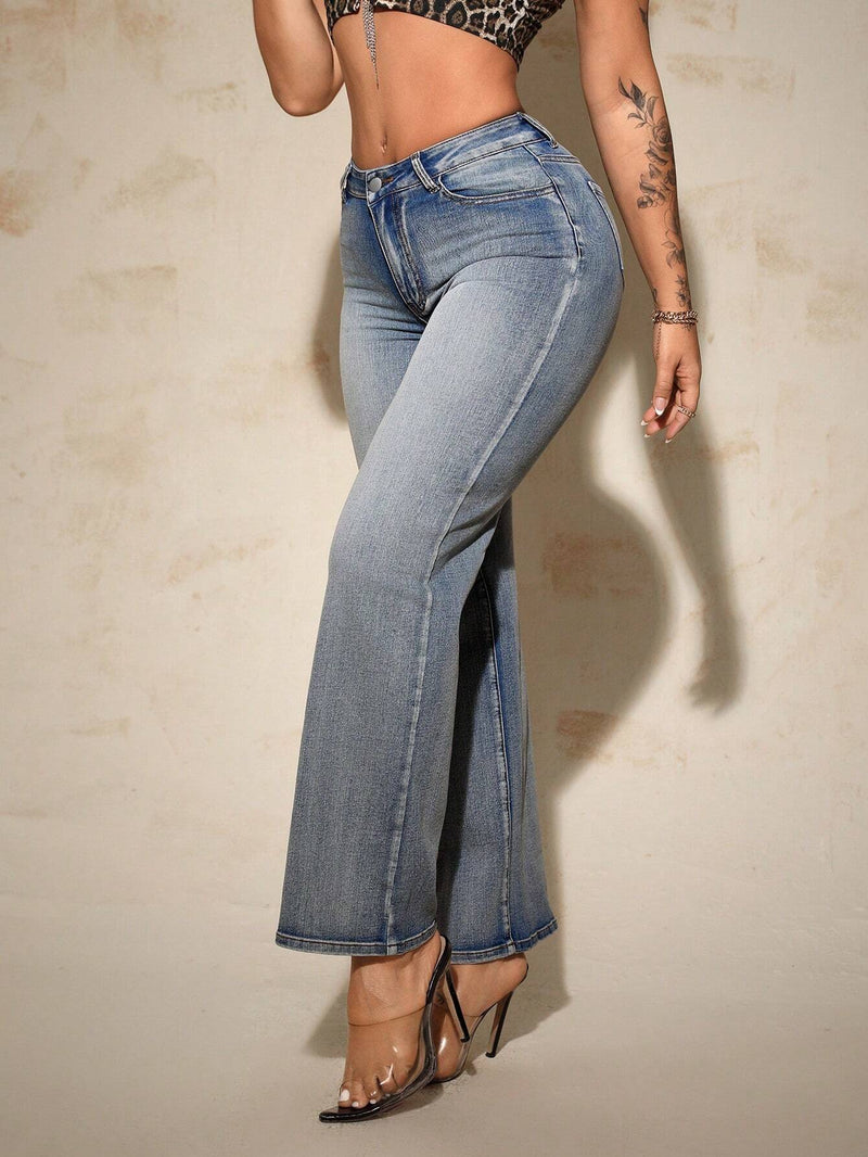 SXY Jeans casuales de corte ajustado y cintura baja