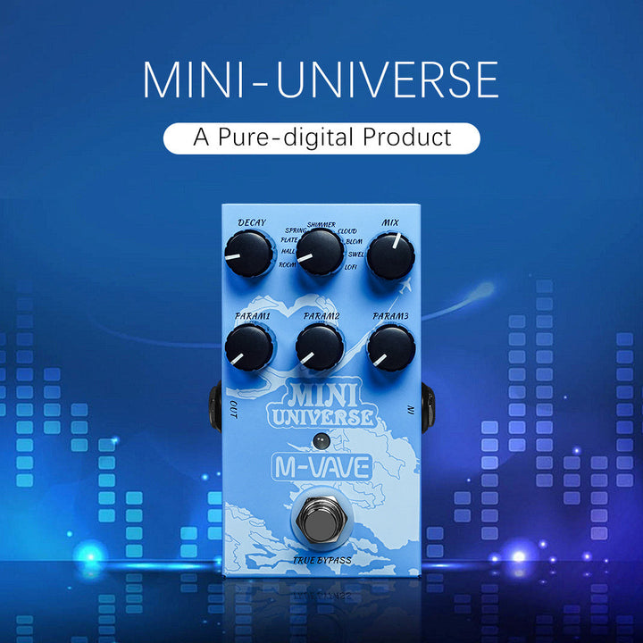 Pedal de Reverb para Guitarra Eléctrica Versátil con Modelado de Sonido Digital - Alimentado por USB, Controles Fáciles de Usar, No Requiere Batería