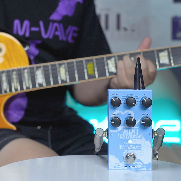 Pedal de Reverb para Guitarra Eléctrica Versátil con Modelado de Sonido Digital - Alimentado por USB, Controles Fáciles de Usar, No Requiere Batería
