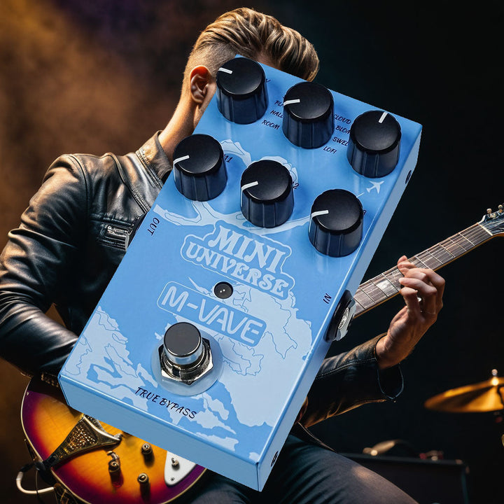 Pedal de Reverb para Guitarra Eléctrica Versátil con Modelado de Sonido Digital - Alimentado por USB, Controles Fáciles de Usar, No Requiere Batería