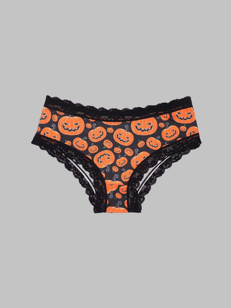 3 piezas de bragas sexys y goticas para mujeres con encaje de contraste, con estampado de calaveras, ojos, estrellas y Jack-O-Lanterns para Halloween, ropa interior y lenceria para mujeres y damas