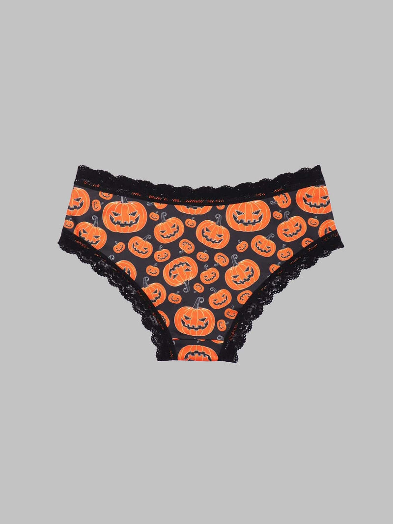 3 piezas de bragas sexys y goticas para mujeres con encaje de contraste, con estampado de calaveras, ojos, estrellas y Jack-O-Lanterns para Halloween, ropa interior y lenceria para mujeres y damas