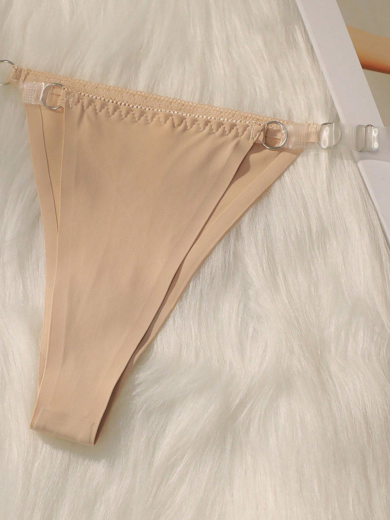 Set de bragas tanga ribete con tira transparente 2 paquetes