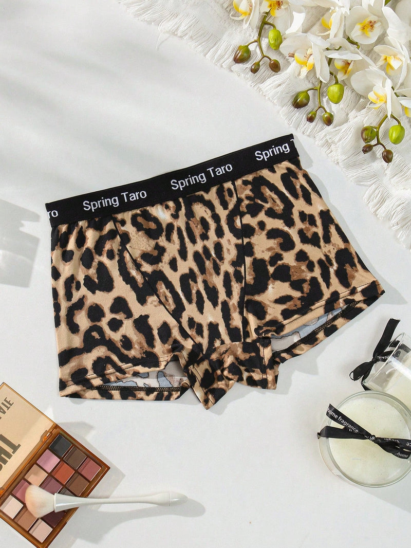 Ropa Interior de Mujer con Corte Cuadrado y Estampado de Leopardo