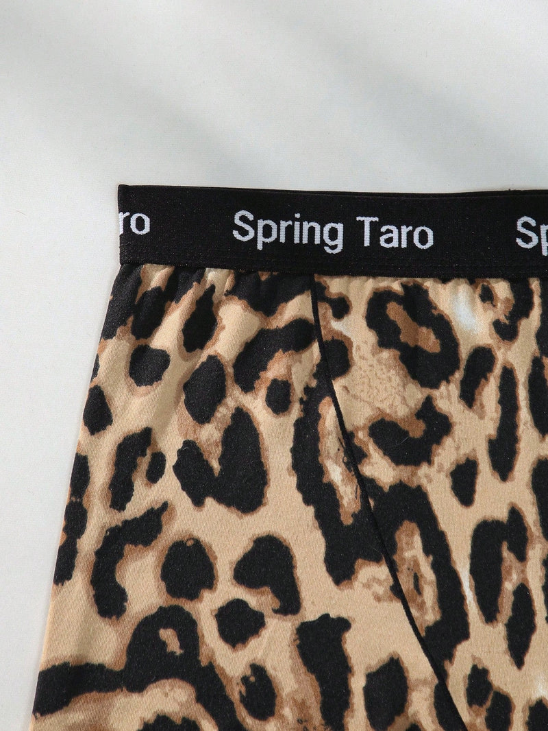 Ropa Interior de Mujer con Corte Cuadrado y Estampado de Leopardo