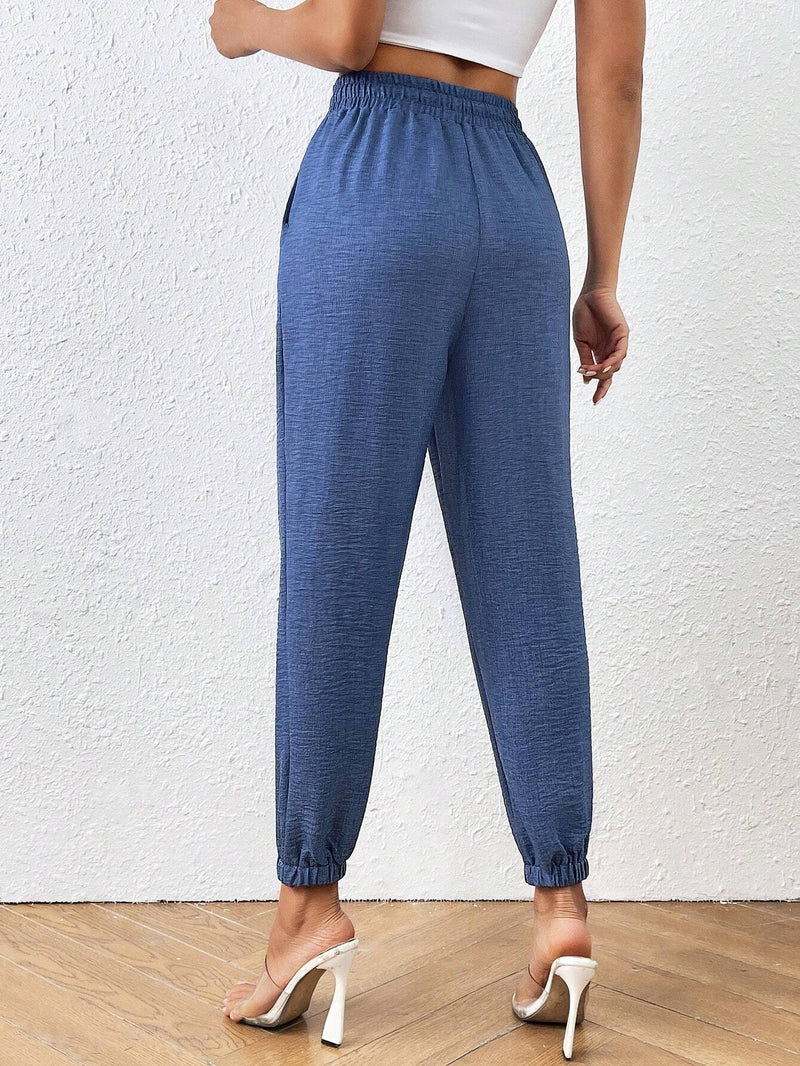 Essnce Pantalones joggers casuales de mujer de verano con estilo suelto y color puro