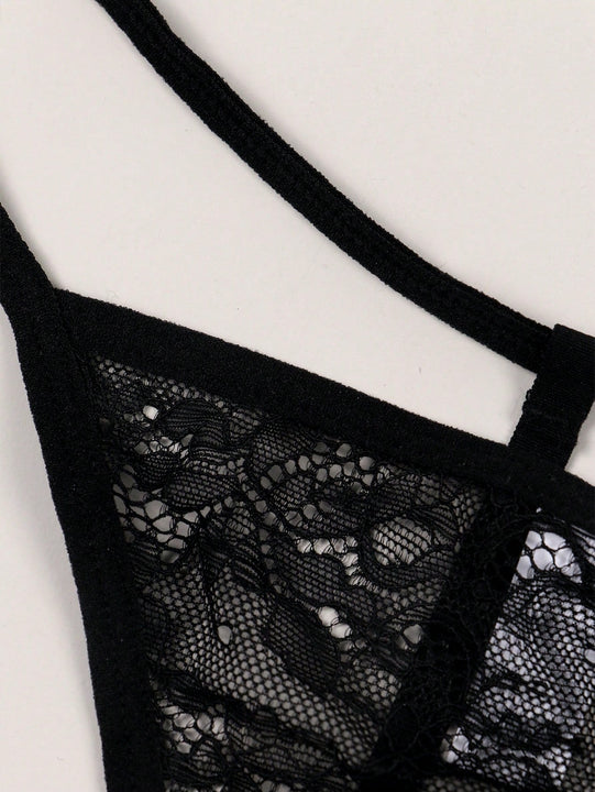 Tanga con perlas bordadas para mujeres con cadena de baja altura y G-string