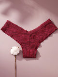 4/piezas tanga sexy para mujer, con diseno de flores pequenas calado y tirantes cruzados de encaje, ropa interior sexy