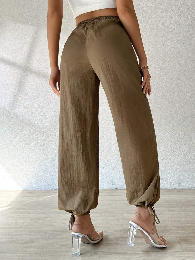 Essnce Pantalones de trabajo con cordon para mujer de moda estilo "Jogger" con paracaidas