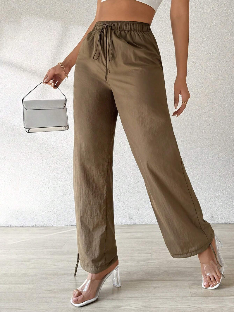 Essnce Pantalones de trabajo con cordon para mujer de moda estilo "Jogger" con paracaidas