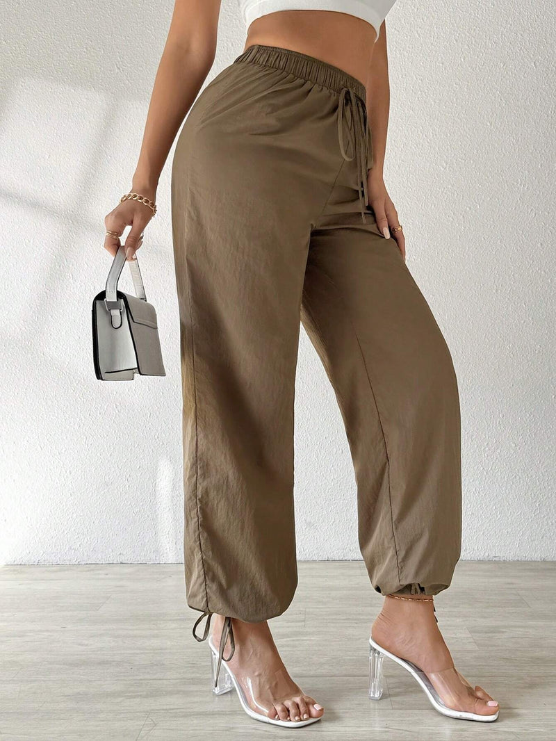 Essnce Pantalones de trabajo con cordon para mujer de moda estilo "Jogger" con paracaidas