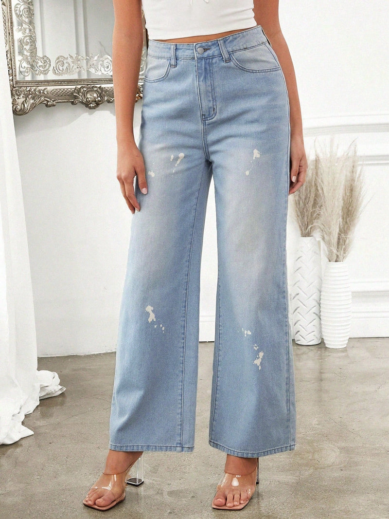 Forever 21 Pantalones Jeans de pierna ancha con estilo vintage y degradado desvanecido para uso casual