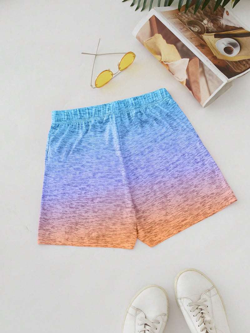 LUNE Shorts sueltos con cordon y estampado de palmeras para mujer de estilo vacacional