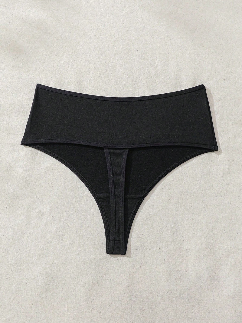 Mujeres unicolor Tanga De Cintura Alta Con Envoltura Inferior Del Bikini