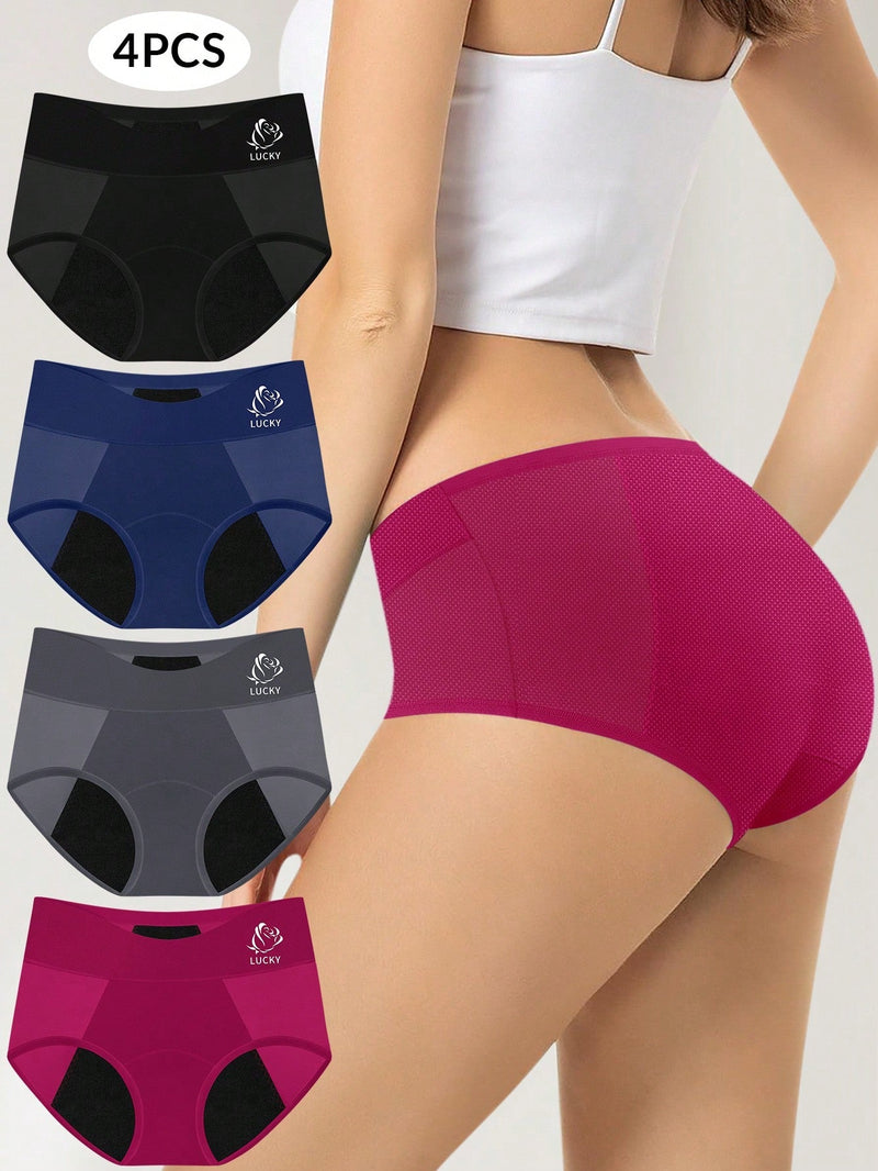 4 piezas de calzones fisiologicos en forma de triangulo para mujeres, ropa interior a prueba de fugas para periodo menstrual, malla transpirable, ajuste comodo