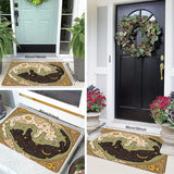 Alfombra de puerta temática de gato de franela suave para PC, alfombrilla de piso de poliéster suave, adecuada para tapetes ligeros en cocinas, dormitorios, comedores y oficinas en casa