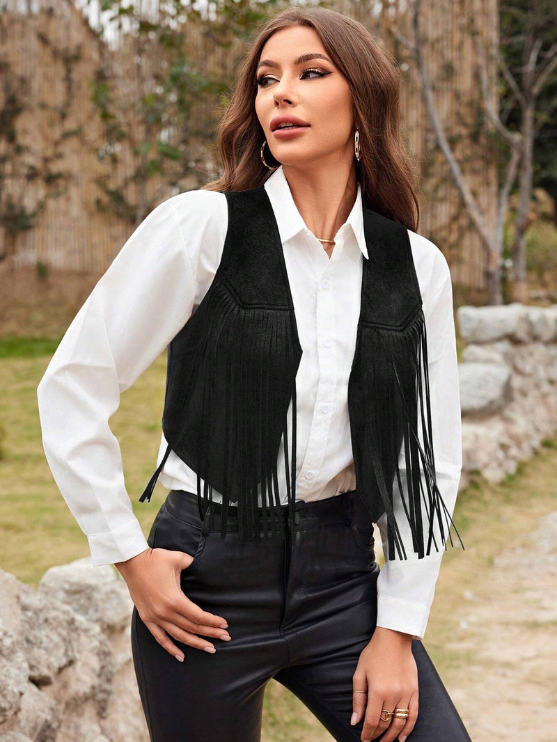 NEW RELISH NOLESS Chaqueta versatil de verano para mujeres con diseno de flecos a la moda