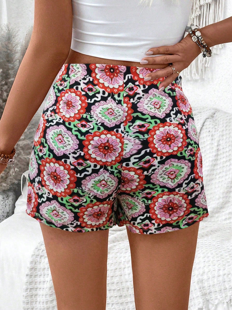 VCAY Mujeres Vintage Casual Skort de estampado total