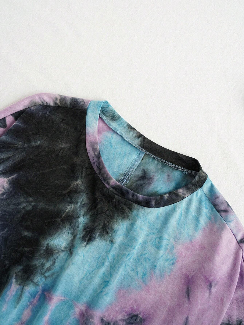 Camiseta suelta de verano para mujer con tie-dye