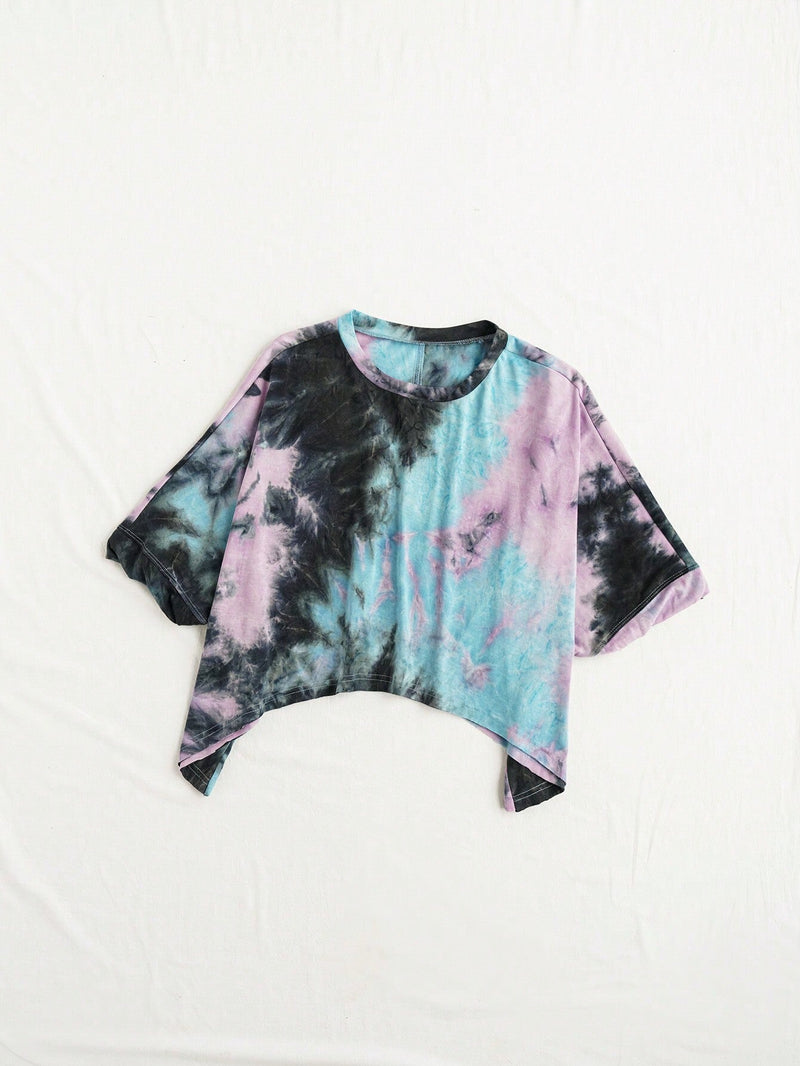 Camiseta suelta de verano para mujer con tie-dye