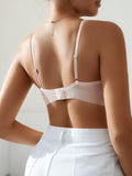 Sujetador inalambrico atractivo para mujer con encaje y espalda descubierta