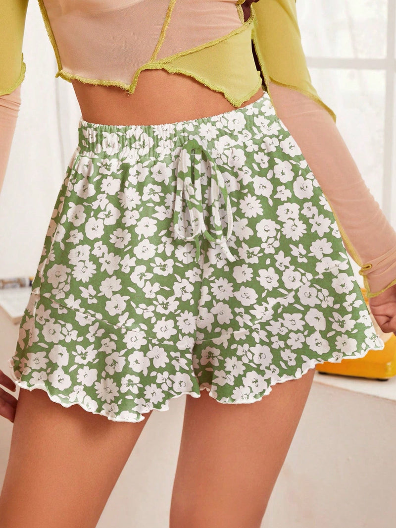 WYWH Shorts holgados casuales para mujer con patron floral que destacan su figura delgada