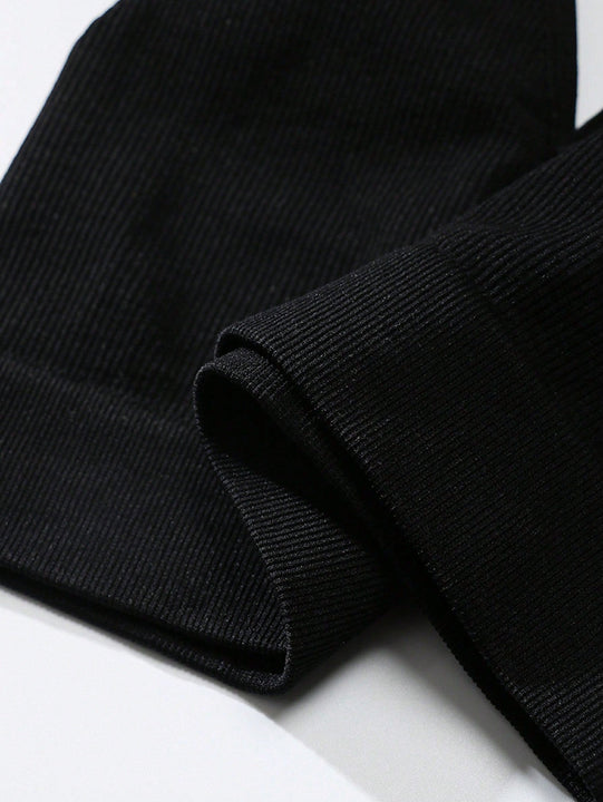 Sujetador sin costuras sexy para mujer, sin relleno, negro, correas delgadas, chaleco deportivo/fitness/yoga, soporte de espalda