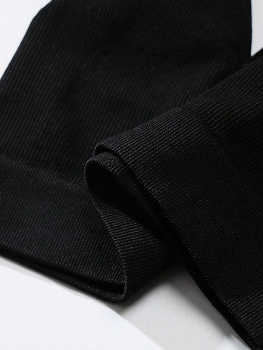 Sujetador sin costuras sexy para mujer, sin relleno, negro, correas delgadas, chaleco deportivo/fitness/yoga, soporte de espalda