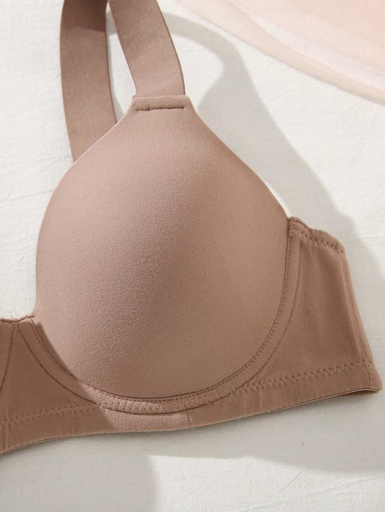 Conjunto basico de 3 sujetadores push-up sin costuras con correas anchas comodas y suaves para uso casual