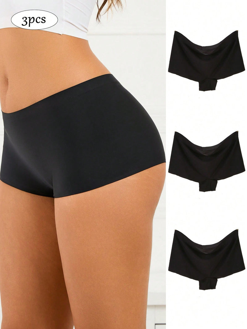 paquete de 3 Boyshorts elegantes y comodos para mujer, sin costuras y con tiro medio suave