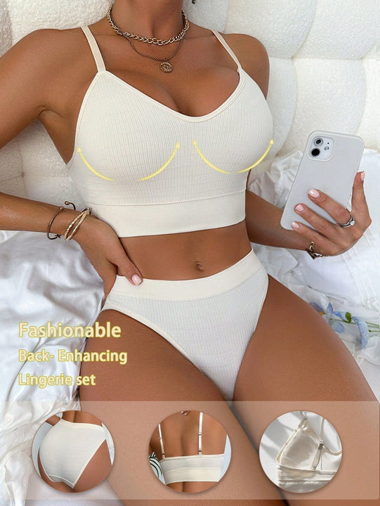 unicolor Sujetador sin aro & Set bragas