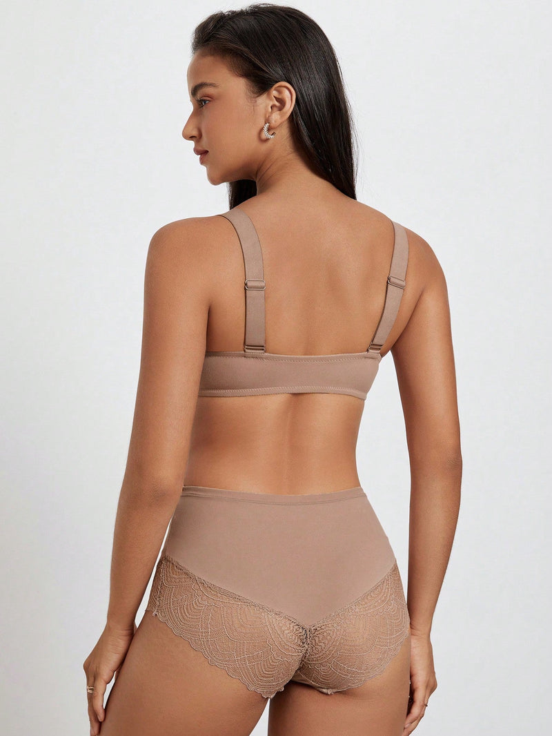 NEW  DesireSculpt Conjunto de 2 Bralette basicos suaves y comodos con correas anchas para los hombros, cierre frontal y diseno sin costuras