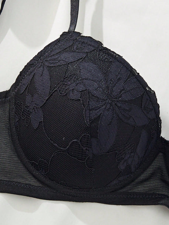 Set de 2 piezas de sujetador de encaje para mujer con aros