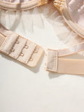 Conjunto de sujetador de tiras finas con bordado romantico y braguitas de encaje (2 piezas)