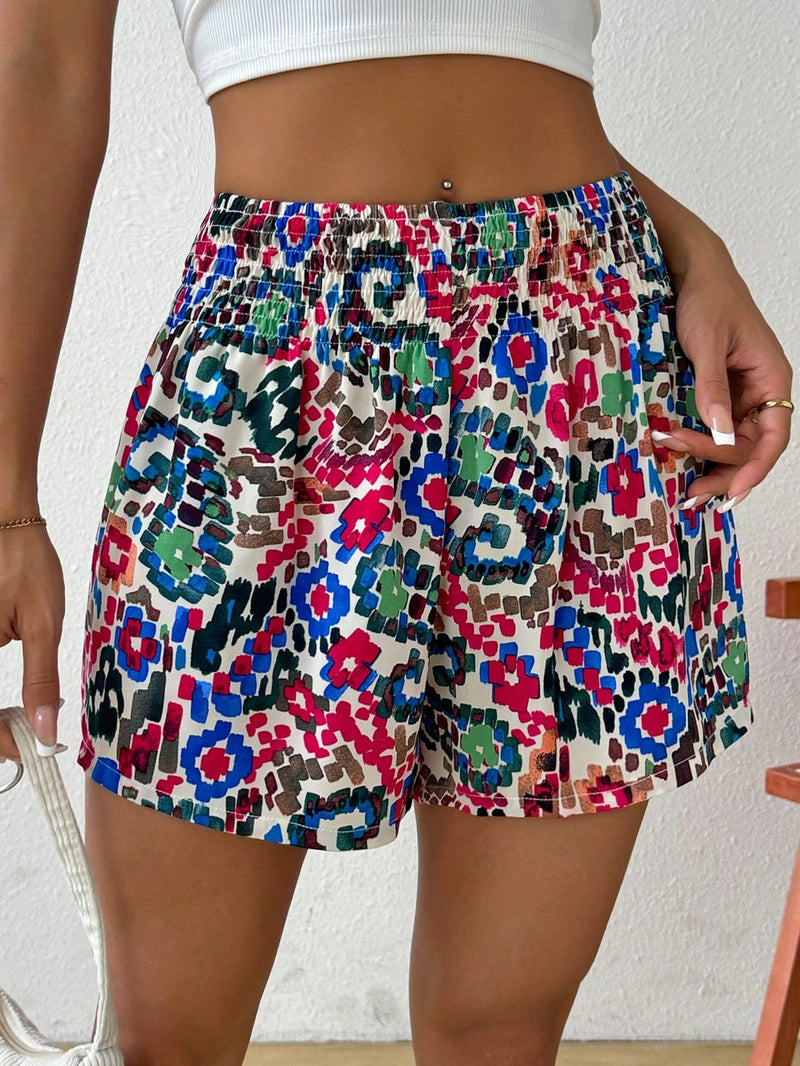 Essnce Pantalones cortos para mujeres. Vestidos de verano para mujeres. Pantalones cortos holgados de playa. Pantalones cortos graficos elasticos.