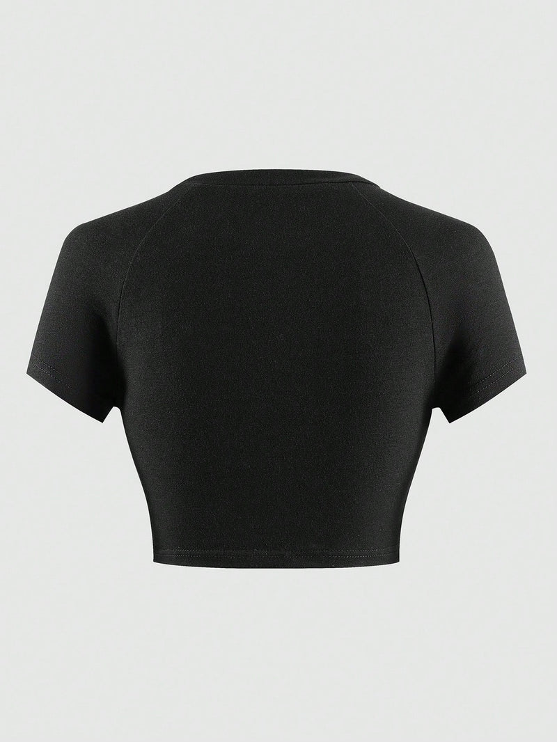 Coolane Camiseta ajustada de manga corta para mujer con hombrera, impresion metalica de alta frecuencia para motocicleta