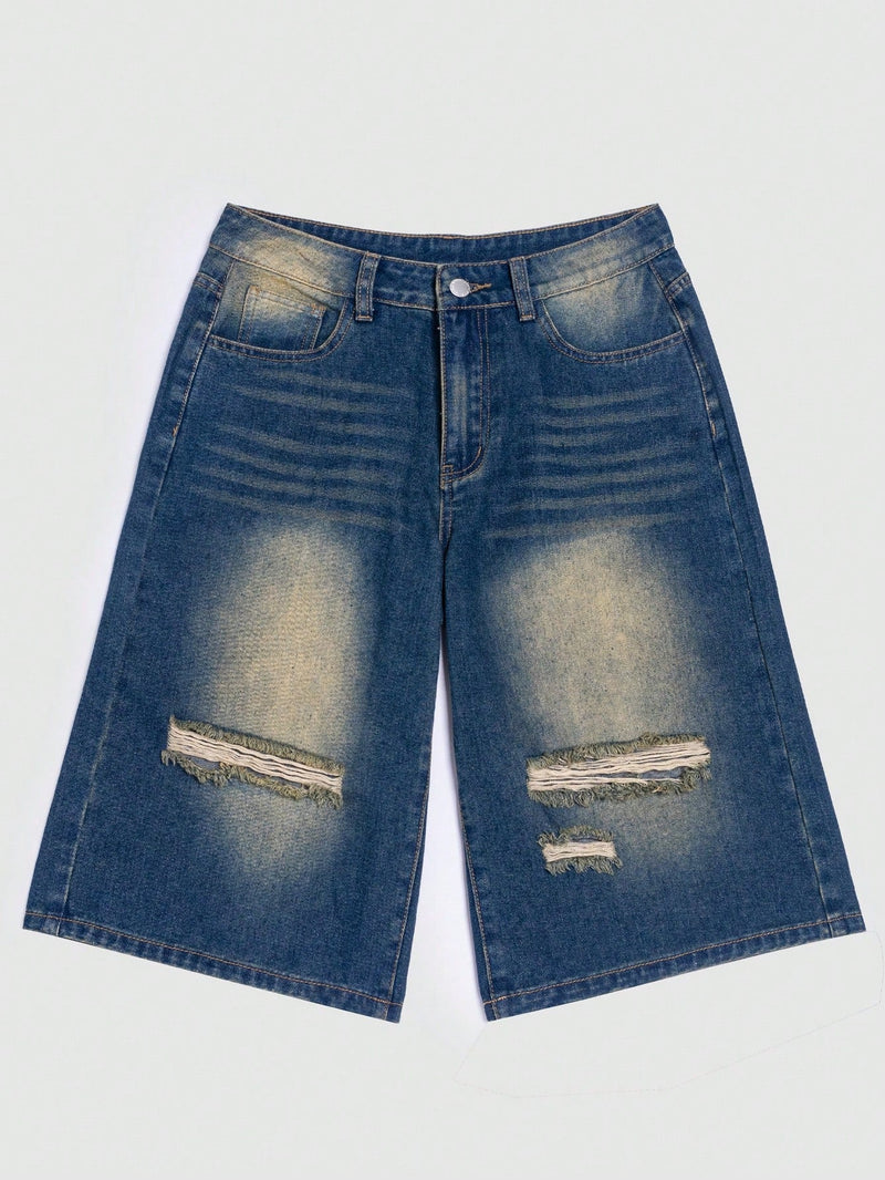 Coolane Jeans sueltos rasgados y lavados de pierna ancha para usar en primavera/verano con un estilo casual