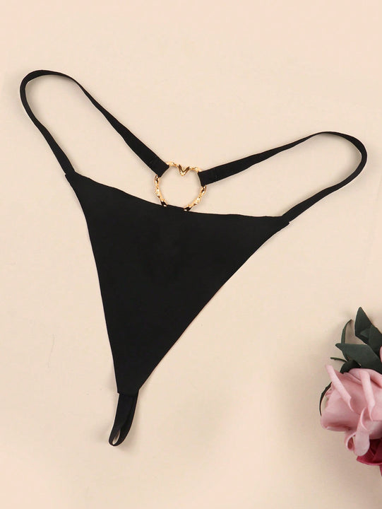 2 piezas de Sexy panties para mujeres en color Negro con diseno T-Back