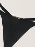 2 piezas de Sexy panties para mujeres en color Negro con diseno T-Back