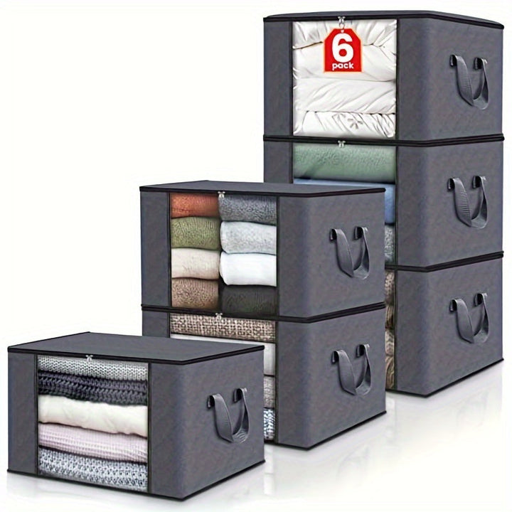3 piezas de caja de almacenamiento de tela plegable de gran capacidad, bolsa plegable para guardar cobijas, organizador para dormitorio, clóset, residencia estudiantil, spa y armario