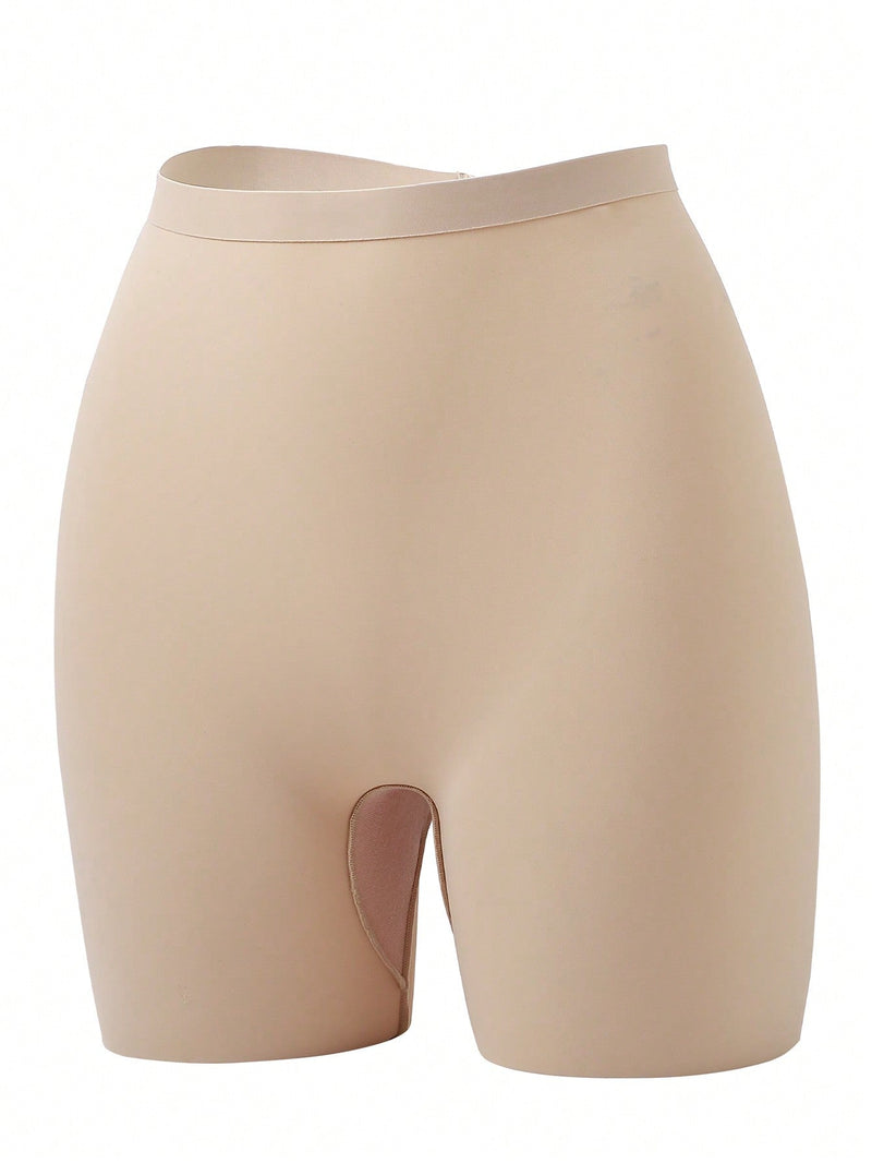 1 pieza short moldeador sin costuras de talle alto, ropa interior de control para mujeres, marron