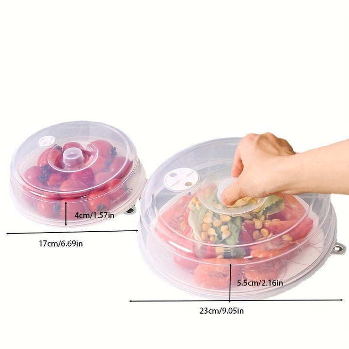 2 Piezas, Cubiertas Anti-Salpicaduras Para Microondas Con Diseño Perforado Para Una Limpieza Fácil, Protección De Alimentos Y Cocina Contra Grasa Y Aceite, Ideal Para Cuencos Redondos, Verduras, Uso En Refrigerador, Accesorio De Cocina Para El Hogar