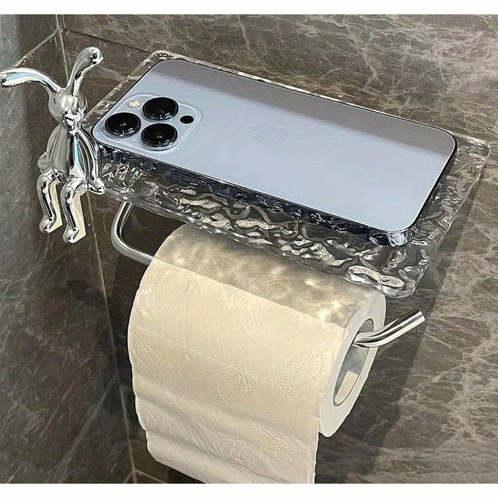 Portarrollos de papel higiénico acrílico con soporte para teléfono - No se requiere taladrar, Halloween, Decoraciones navideñas