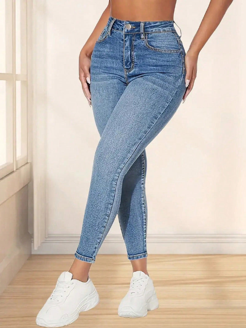 Pantalones Jeans entallados para mujer con bolsillos, adecuados para salidas diarias