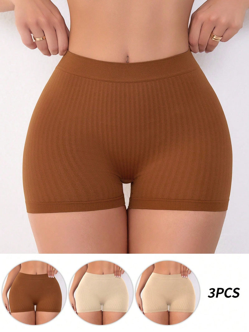 NEW paquete de 3 shorts para mujer sin costuras con levantador de gluteos y esquinas planas para la ropa interior