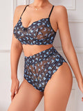 NEW Conjunto de brasier inalambrico de encaje de mariposa para mujer, 2 piezas