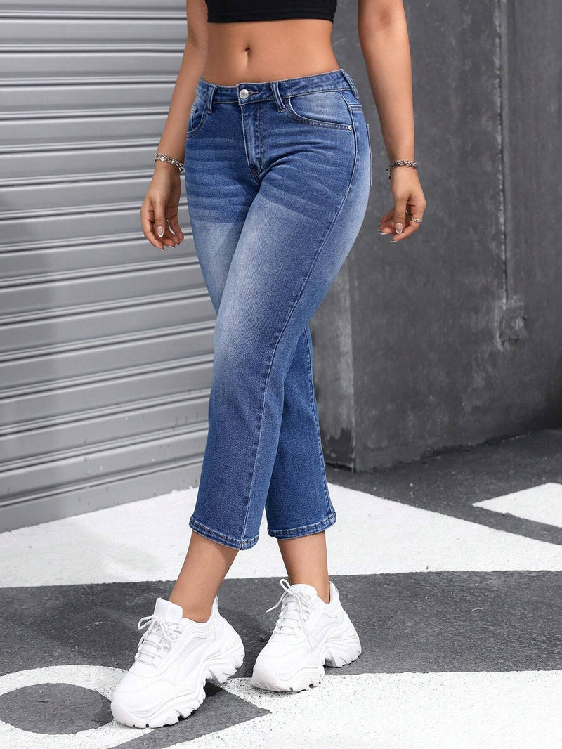 EZwear Jeans casuales lisos para mujer para uso diario