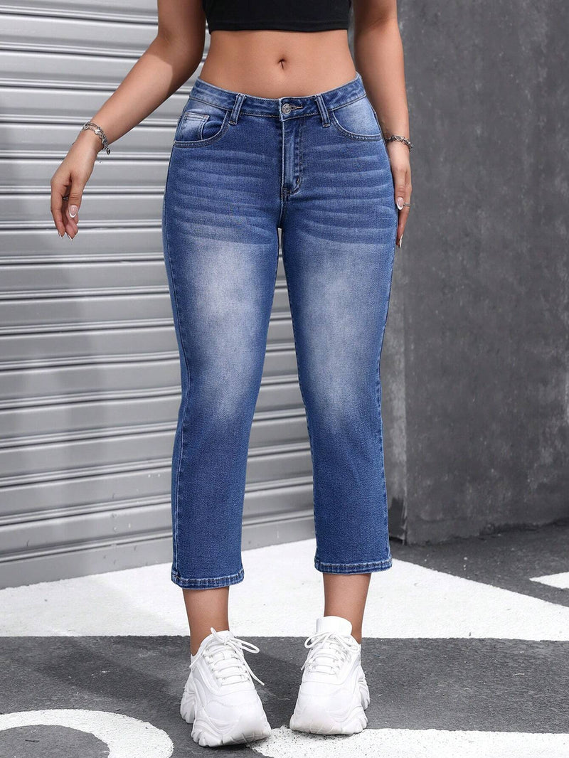 EZwear Jeans casuales lisos para mujer para uso diario